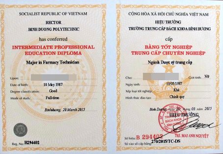 Mua Bằng Trung Cấp Dược Chính Quy Giá Rẻ Trên Toàn Quốc