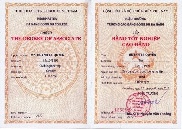 Mua Bằng Cao Đẳng Chính Quy - Đăng Ký Là Có Ngay