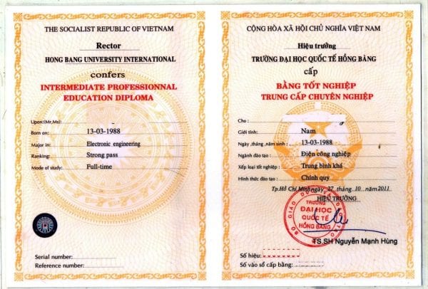 làm bằng trung cấp có hồ sơ gốc