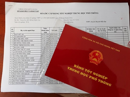 bằng cấp 3 phôi thật