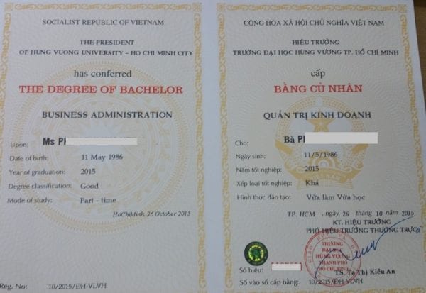 làm bằng đại học hùng vương