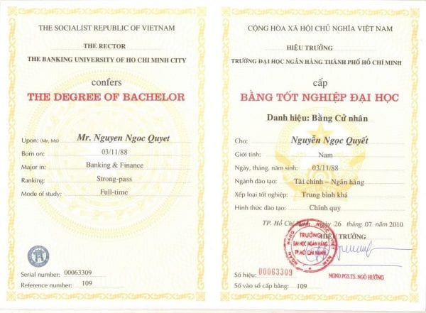 Mua bằng Đại học Ngân hàng giá rẻ, chất lượng