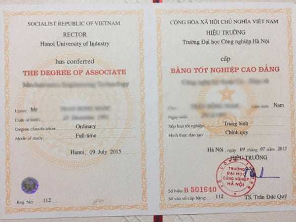 Thông tin làm bằng cao đẳng cơ khí - MIỄN ĐẶT CỌC