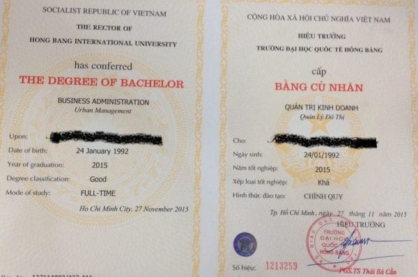 Mua Bằng Đại Học Hồng Bàng - Phôi Thật Giá Rẻ