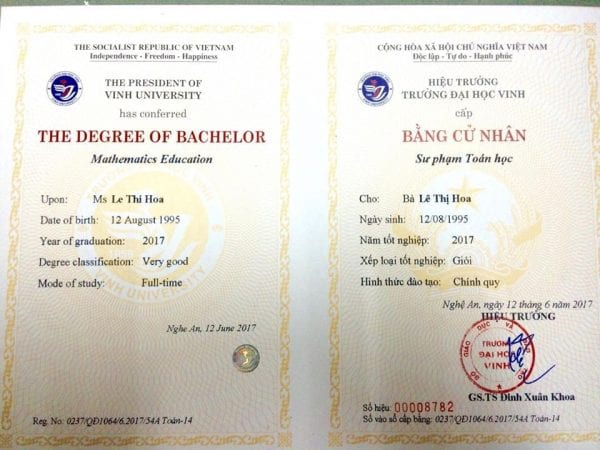 Cung Cấp Dịch Vụ Mua Bằng Đại Học Vinh Chất Lượng Giá Rẻ
