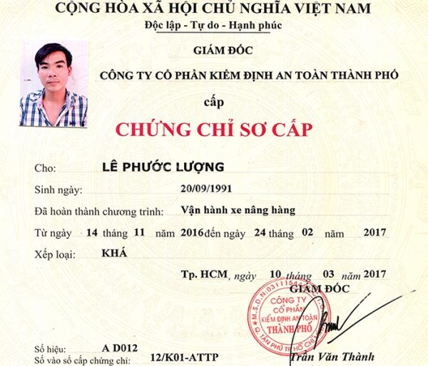 Làm Chứng Chỉ Xe Nâng Hàng Nhanh Chóng - Giá Rẻ