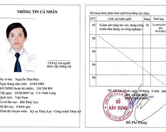 Dịch Vụ Làm Chứng Chỉ Nghề Xây Dựng Giá Rẻ