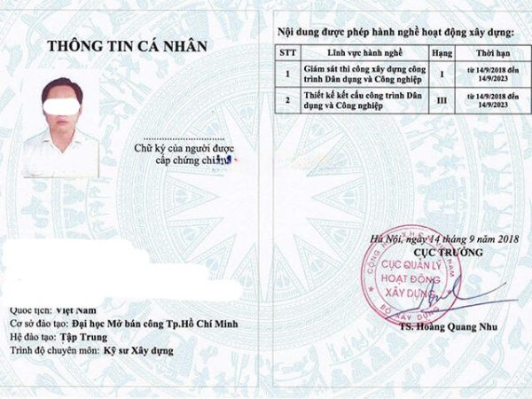 Dịch Vụ Làm Chứng Chỉ Nghề Xây Dựng Giá Rẻ