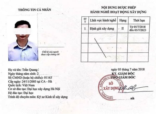 Dịch Vụ Làm Chứng Chỉ Nghề Xây Dựng Giá Rẻ