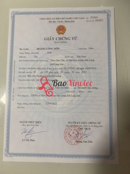 Làm Giấy Khai Tử Giả Uy Tín Không Cần Đến Cơ Quan Nhà Nước