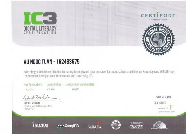 Chứng chỉ tin học IC3 Là Gì?