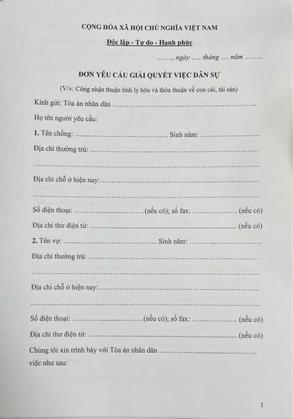 Thủ tục ly hôn