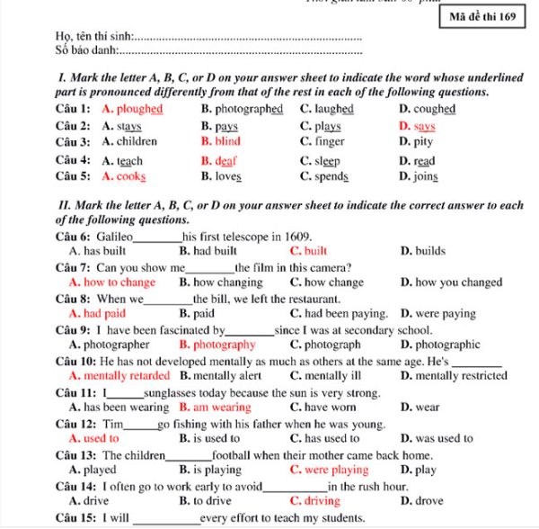 Mẹo khoanh trắc nghiệm tiếng Anh với các dạng bài phổ biến