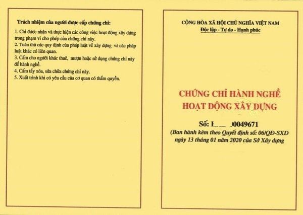 Quy trình thi chứng chỉ hành nghề xây dựng