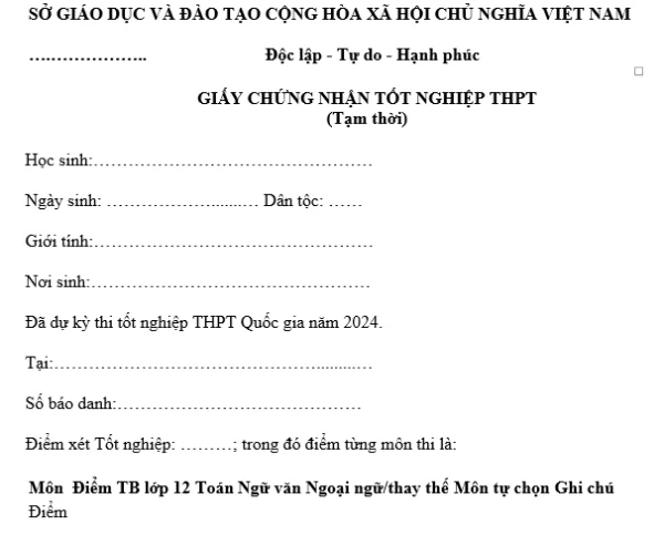 Thời hạn hiệu lực của Bằng Tốt Nghiệp Tạm Thời