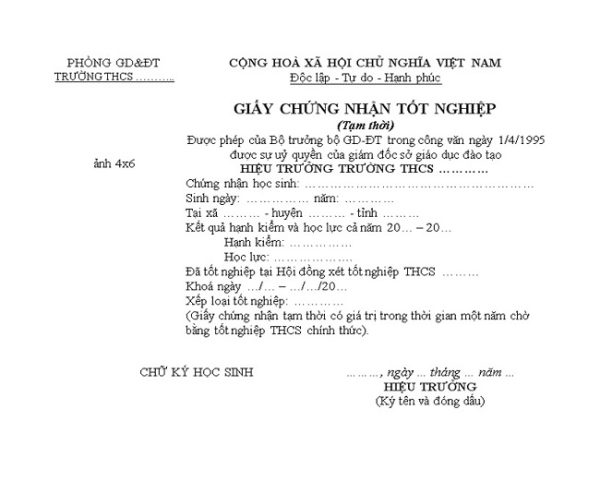 Hướng dẫn chi tiết cách thức xin cấp bằng tốt nghiệp tạm thời