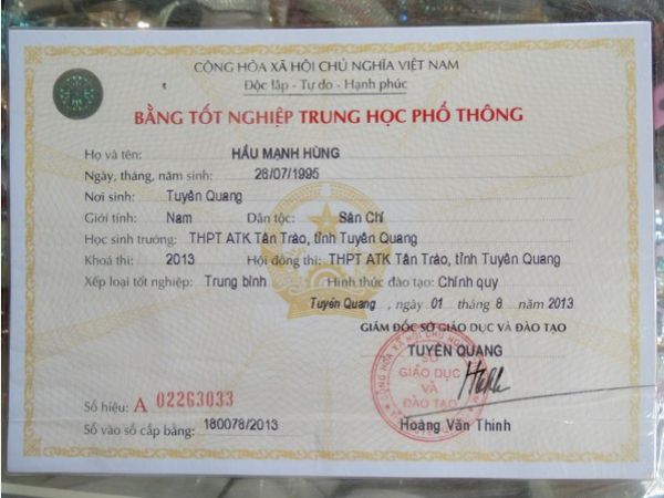 Dịch vụ làm bằng cấp 3 tại Tuyên Quang ở Bao Xin Việc