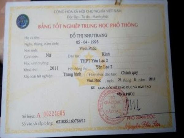 Làm bằng cấp 3 tại Vĩnh Phúc các trường hợp phổ biến