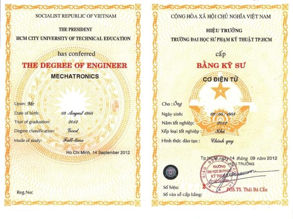 Phôi Bằng Đại Học